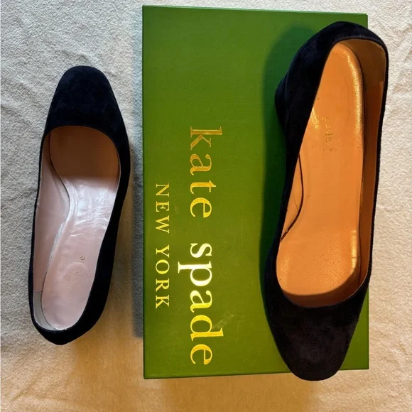 Kate Spade Navy Suede Heels - Picture 2 of 5
